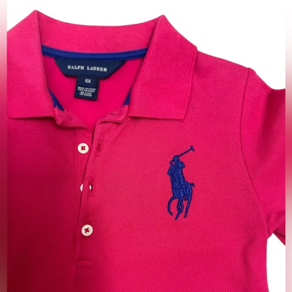 RALPH LAUREN Big Pony Long-Sleeve Polo Dress‎ SIZE 6X